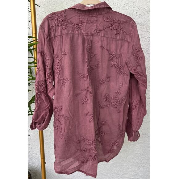 NWT Anthropology by Kyla Seo Jo Buttons Up Cotton Embroidered Shirt Size Small - Picture 3 of 12